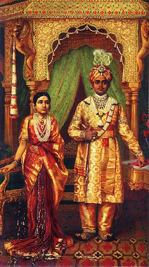 Raja Ravi Varma Krishnaraja Wadiyar IV and Rana Prathap Kumari of Kathiawar